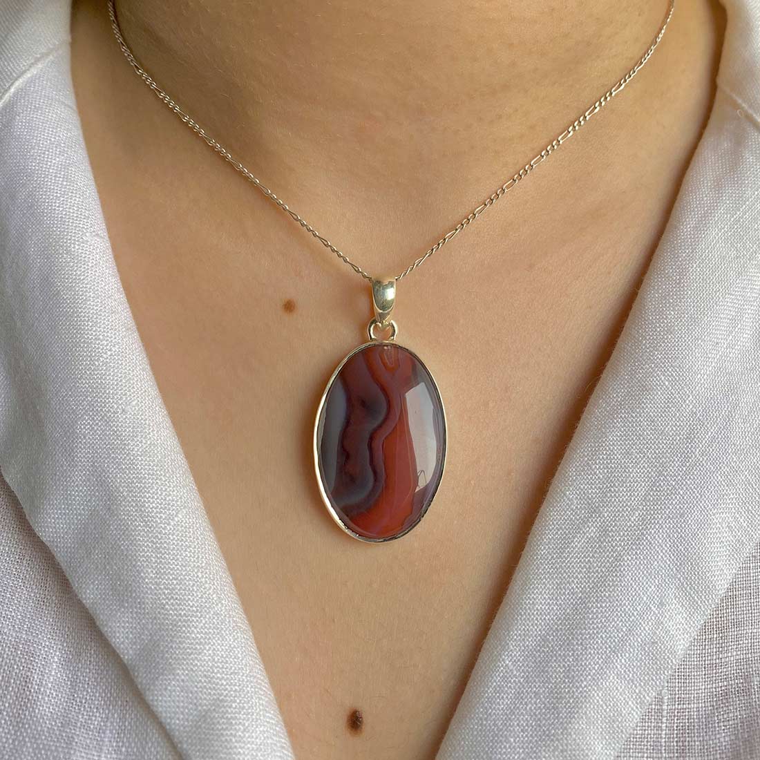 Botswana Agate Pendant-(RBA-P-7.)